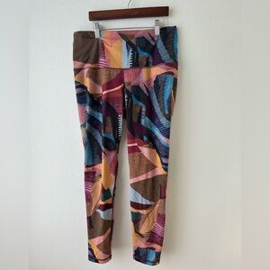 Prana kimble printed 7/8 leggings in womens L high rise yoga lightweight